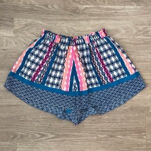 Lush Women’s Flowy Shorts - Geometric Pattern - S